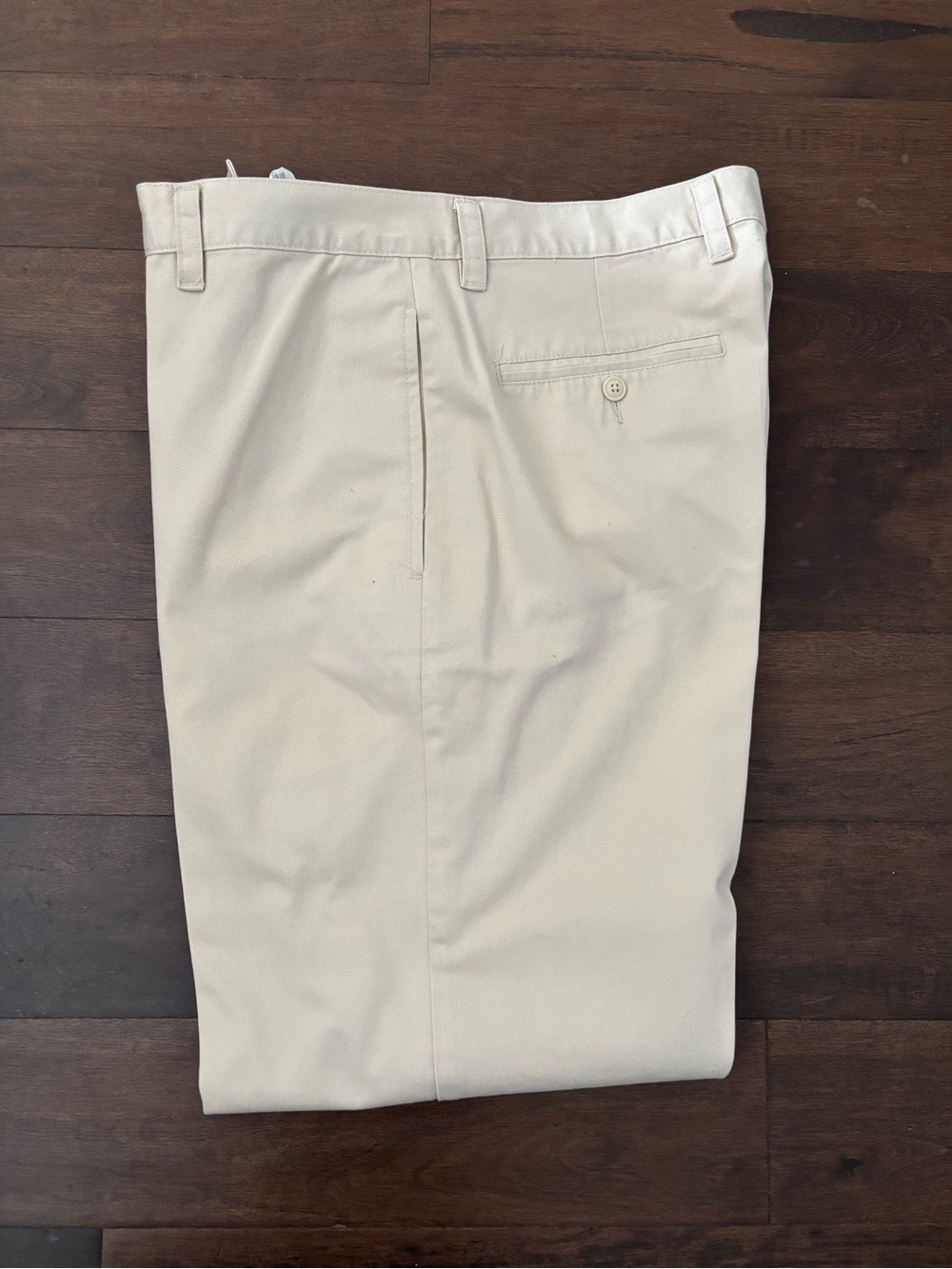 Bossini Mens Cream Cotton Casual Chinos Pants Sz W36 L33 Straight Leg Flat Front